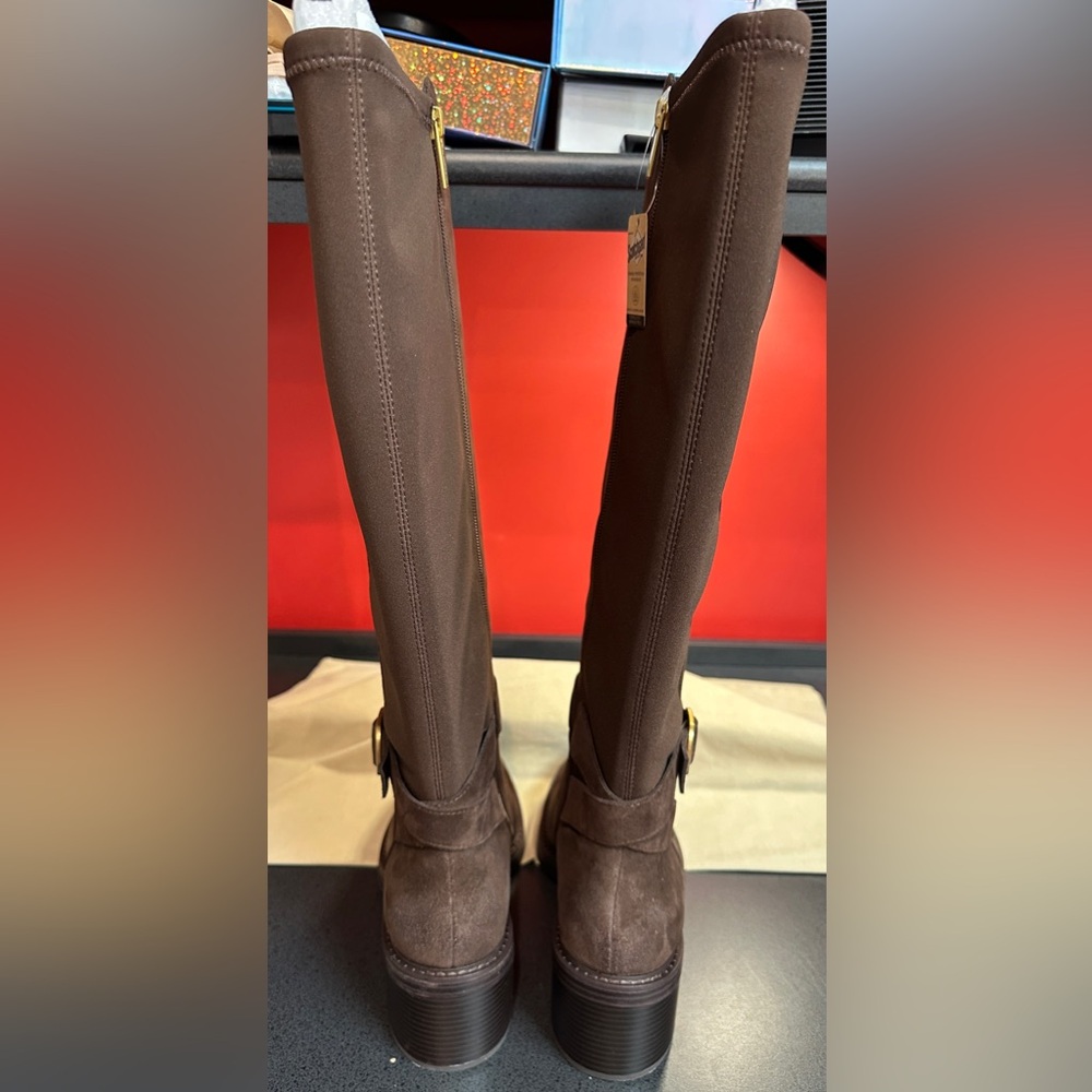 Vince Camuto NWT & Box Brownie Oiled Suede & Elastic/Textile Women’s Sz 10W XC - Picture 5 of 15